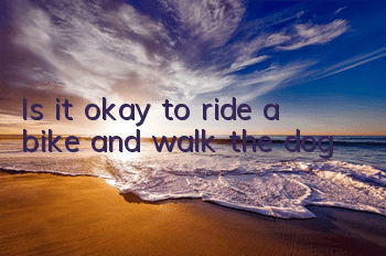 Is it okay to ride a bike and walk the dog?