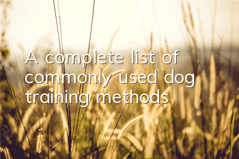 A complete list of commonly used dog training methods