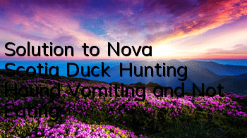 Solution to Nova Scotia Duck Hunting Hound Vomiting and Not Eating